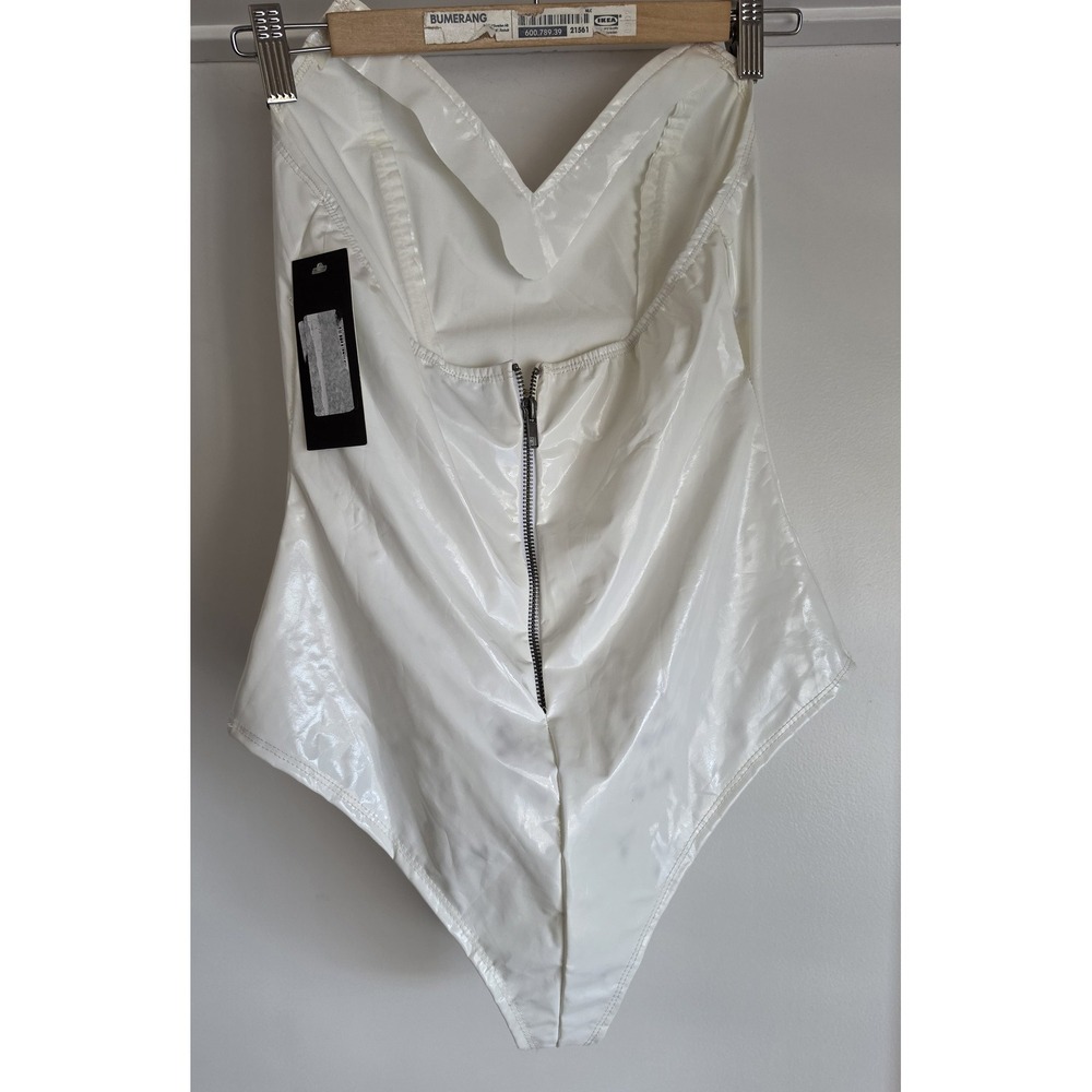 NWT Leg Avenue Bodysuit Women M White Sleeveless One Piece Rave Festival - Picture 2 of 6
